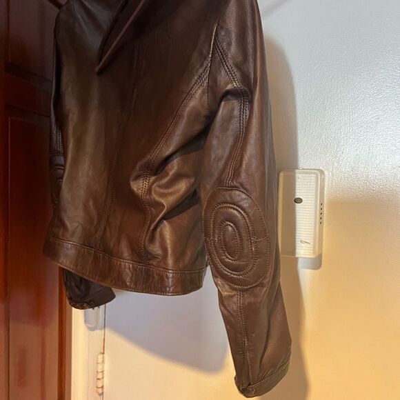 S.W.O.R.D. 6.6.44 motorcycle leather jacket rare brown coat patch bomber - Picture 2 of 9